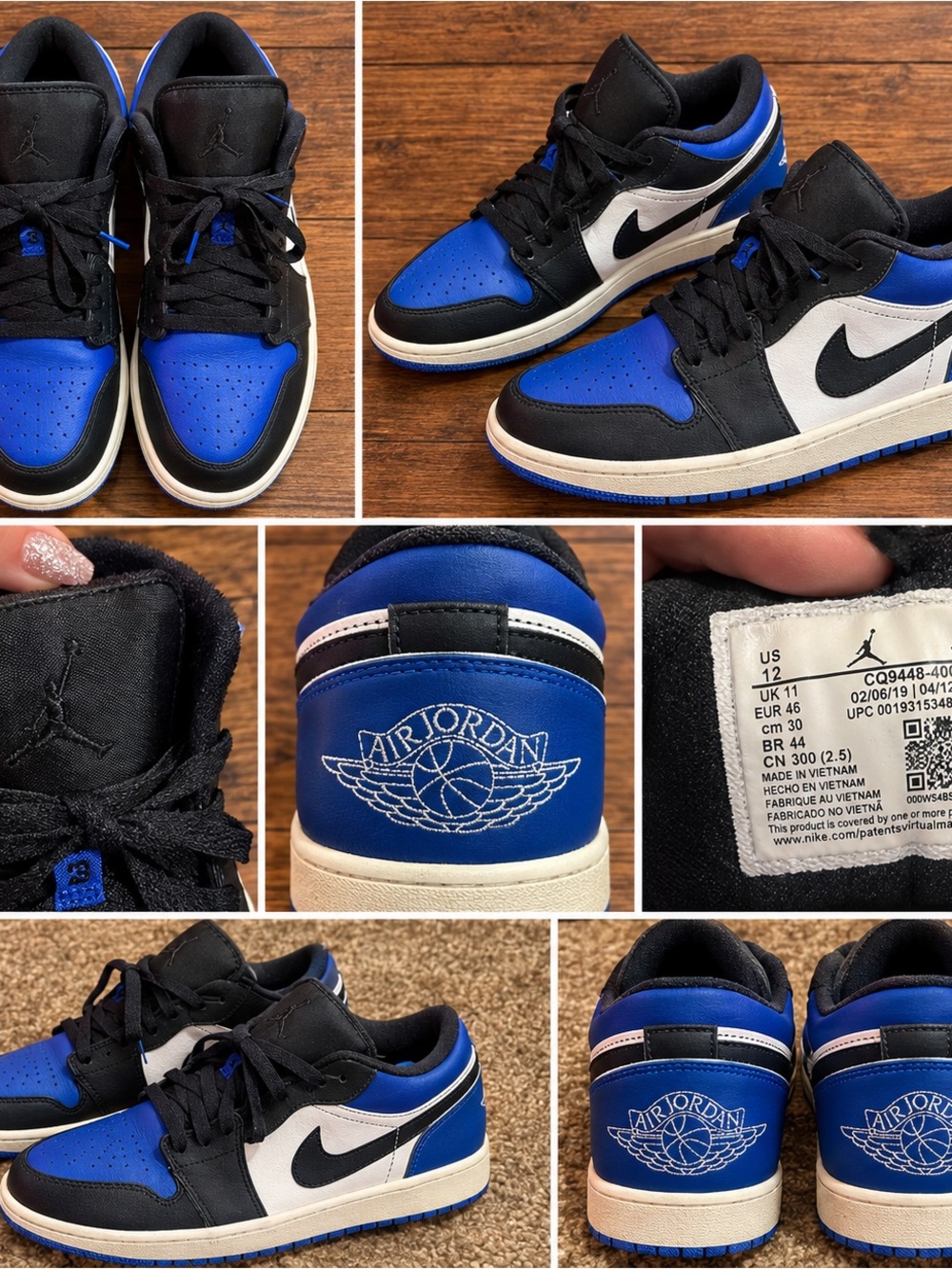 Nike Jordan Men’s Low Top Sneakers in Black/Blue/White